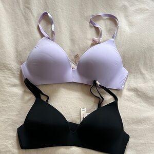 VICTORIAS SECRET Everyday Smooth Wireless T-Shirt Bra - Lavender & Black